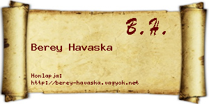Berey Havaska névjegykártya